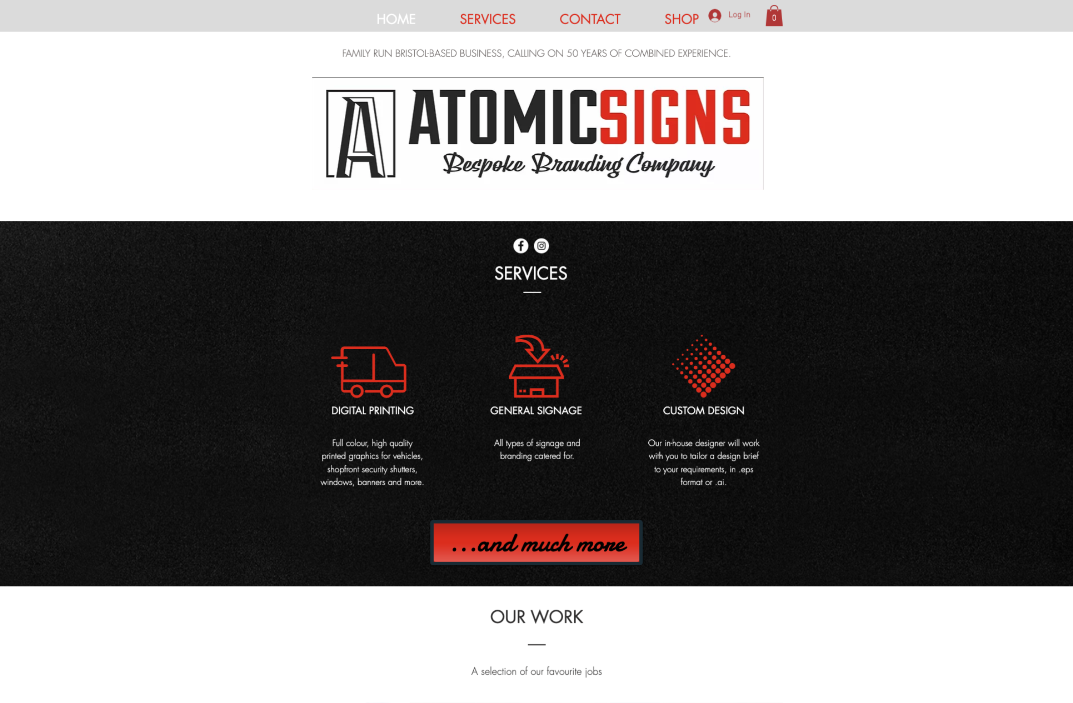 Screenshot of Atomic Signs Website